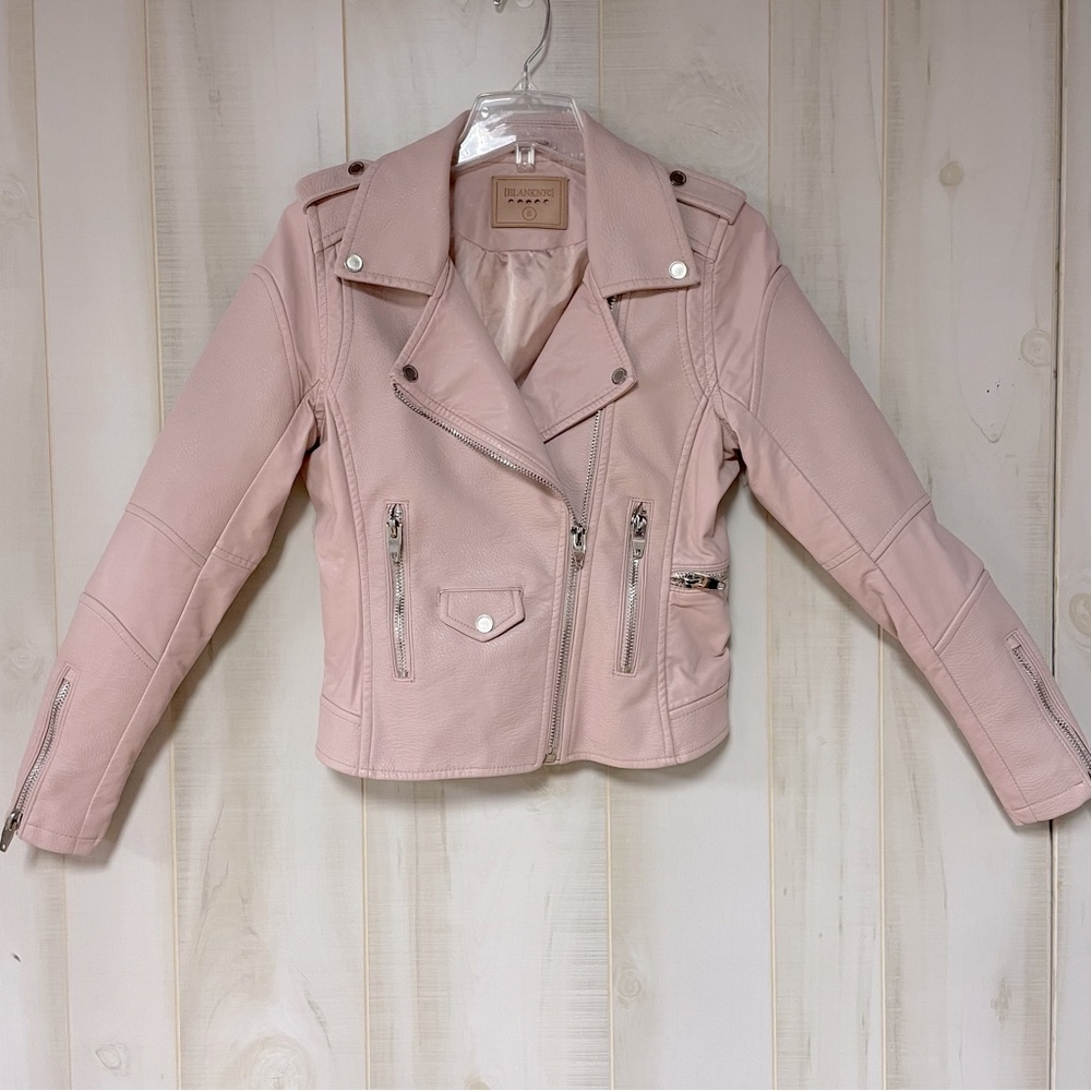 Blank NYC Pink Vegan Leather Zipper Biker Jacket Sz S